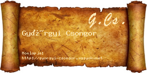 Györgyi Csongor névjegykártya